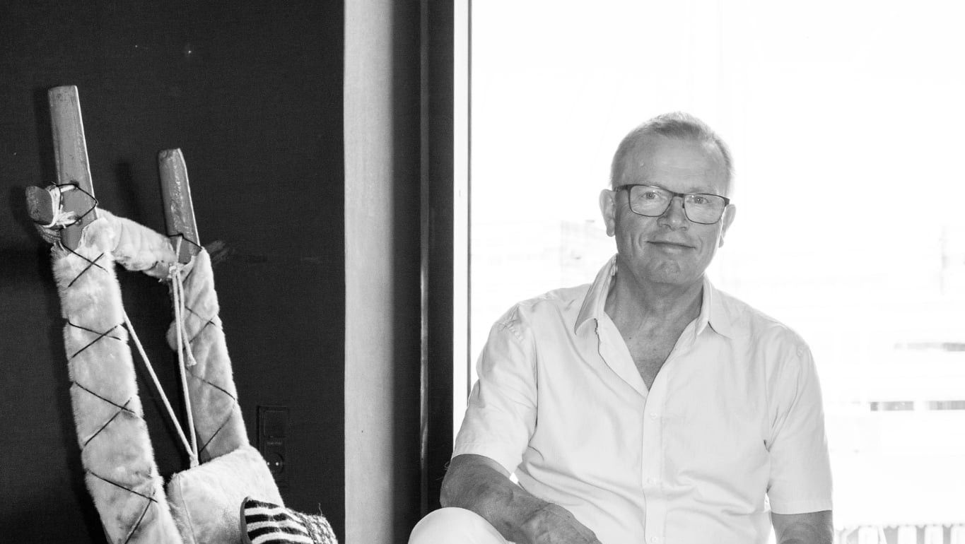 Portræt af Christian Søgaard på hundeslæde